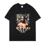 Aidase   2022 New 2pac Rap T Shirts print O-Neck Short Sleeve Regular Mens Top Quality Hip hop tShirt Tupac cotton black oversize t-shirt aidase-shop