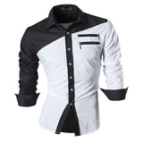 jeansian Spring Autumn Features Shirts Men Casual Long Sleeve Casual Slim Fit Male Shirts Zipper Decoration (No Pockets) Z015 aidase-shop