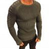 Modern Men Knitted Sweater Patchwork Round Neck Slim Warm Keeping Top Winter Men Pullover Sweaters aidase-shop