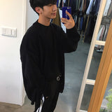 Aidase Solid Cardigan Knitted Men Simple Basic Loose Students Daily Trendy Ulzzang Outwear Autumn Leisure Males Sweaters Couple Popular aidase-shop