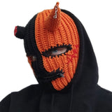 Aidase  Halloween Funny Horns Knitted Hat Beanies Warm Full Face Cover Ski Mask Hat Windproof Balaclava Hat for Outdoor Sport aidase-shop