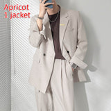 Aidase Double Breasted Blazer Men Streetwear Vintage Casual Blazers Korean Fashion Office Dress Suit Jacket Blazer Male Coat Wedding aidase-shop