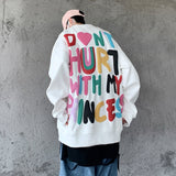 Men's Cartoon Graffiti High Street Sweatshirt Oversize Male Letter Printed O Neck Hoodies Harajuku Unisex Pullovers aidase-shop