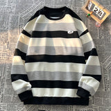 Women Sweatshirt Stripe Oversized Spring Casual  Female Round Neck Hoodies Korean Style Fashion Unisex 5XL Pullovers aidase-shop