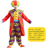 Halloween Adult Clown Jumpsuit Hat Man Women Joker Cosplay Costumes  Cosplay Christmas Carnival Party Dress No Wig aidase-shop