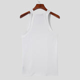 Fashion Men Tank Tops Solid O-neck Sleeveless Skinny Top Tee Vacation Casual Vests Party Streetwear Sports Fitness Camisole aidase-shop