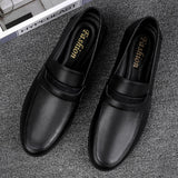 Black Genuine Leather Casual ShoesFor men Autumn Slip-on Loafers Soft Italian Style Flats Super Light Moccasins Plus Size 37-46 aidase-shop