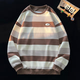 Women Sweatshirt Stripe Oversized Spring Casual  Female Round Neck Hoodies Korean Style Fashion Unisex 5XL Pullovers aidase-shop