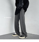 Aidase Pats Men American Vintage Winter Thick Warm Side-slit Korean Style Trendy Loose Wide Leg Kpop Casual Clothing Bottoms Designer aidase-shop