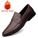 Black Genuine Leather Casual ShoesFor men Autumn Slip-on Loafers Soft Italian Style Flats Super Light Moccasins Plus Size 37-46 aidase-shop