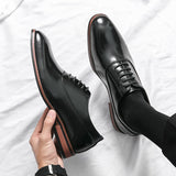 Luxury High Quality Men Shoes Fashion Casual Shoes Male Pointed Oxford Wedding Leather Dress Shoes Men Gentleman Office Shoes aidase-shop