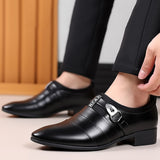 Classic Leather Shoes for Men Slip on Pointed Toe Oxfords Formal Wedding Party Office Business Casual Dress Shoes for Male aidase-shop