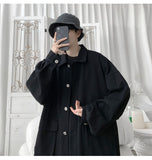 Men Streetwear Jackets And Coats Hip Hop Harajuku Men's Windbreaker Overcoat Male Clothing Breathable Jackets Plus Size 5XL aidase-shop