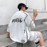 Men Cute Graffiti Sports Set Men Women's Summer Casual Workwear Ice Silk Short Sleeve T-shirt Shorts Two Piece Suits aidase-shop