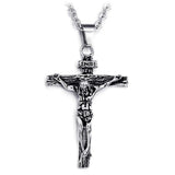 Fashion Vintage Flame Cross Pendant Necklace For Women Men Long Chain Punk Goth Trendy Accessories Choker Gothic Jewelry aidase-shop