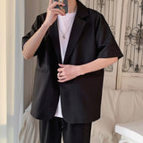 Casual Mens Short Sleeve Blazers Summer Clothing Handsome Suit aidase-shop