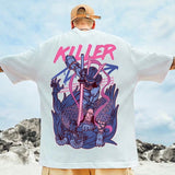 Streetwear T-shirt Men Hip Hop Hood Gangster Graphic T Shirt Oversized Short Sleeve O Neck Tops Mens Summer Fashion Tee Pullover aidase-shop