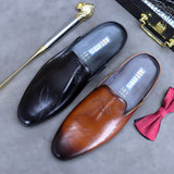 Luxury Men's Slippers Genuine Leather Loafers Men Moccasins Casual Non-slip Man Shoes Italian Summer Fashion Half Shoes For Men aidase-shop