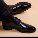 New Black Men Suit Shoes Party Men's Dress Shoes Italian Leather Zapatos Hombre Formal Shoes Men Office Sapatos Social Masculino aidase-shop