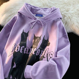 American Retro Doberman Pinscher Pullover Hooded Sweatshirt Men and Women New Y2K Fashion Casual Loose Hooded Tops Streetwear aidase-shop