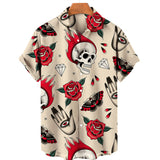 Men's Hawaiian Shirt Loose Top 5xl 3d Skull Print Shirts For Men  Fashion Shirt Men Women Tee Breathable Summer Short Sleeve aidase-shop