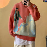 Aidase Ugly Sweater For Men Christmas Party Patchwork Print Knitted Pullover Gengar Harajuku Jumper Soft Casual Oversize Sweater Unisex aidase-shop