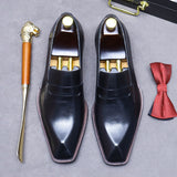 New Men's Shoes Italian Formal Shoes Oxford Men's Handmade Genuine Leather Office Shoes Elegant Wedding Party Shoes 37-46 aidase-shop