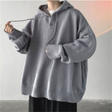 Men's Hooded Sweaters Spring Autumn Fashion Pullover Loose Solid Knitted Sweater Korean Tide Streetwear Men Knitwear Hoodies aidase-shop