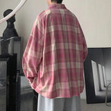 Casual Large Size Plaid Shirt Men's ins All-match Korean Style Loose Long Sleeve Youth Students' Fashionable Shirt Coat aidase-shop