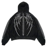 Y2K Hoodie Sweatshirt Men Hip Hop Skull Wings Print Oversized Jacket New Harajuku Fashion Punk Rock Gothic Tops Streetwear aidase-shop