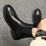 Autumn New Chelsea Boots for Men Black Boots Platform Shoes Fashion Ankle Boots Winter Slip on Men Shoes New Botines Mujer aidase-shop