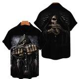 Men's Hawaiian Shirt Loose Top 5xl 3d Skull Print Shirts For Men  Fashion Shirt Men Women Tee Breathable Summer Short Sleeve aidase-shop