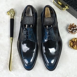 Luxury Men's Oxford Shoes Fashion Italian Leather Shoes Formal Men's Shoes Black Brown Lace Up Wedding Office Dress Leather Shoe aidase-shop