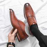 Luxury High Quality Men Shoes Fashion Casual Shoes Male Pointed Oxford Wedding Leather Dress Shoes Men Gentleman Office Shoes aidase-shop