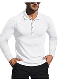 Aidase Men Long Sleeve Polo Shirt Button Design Turn down collar pure Color Polos Male Clothing Streetwear Casual Fashion Men Tops aidase-shop