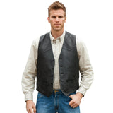 Aidase Suit Vest Men's Leather V-Neck Fashion Casual Jacket Sleeveless Steampunk Western Denim Vest Waistcoat Male aidase-shop