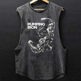 Gyming Training Fitness Mens Vest Loose O Neck Sleeveless Casual Tank Tops Spring Summer Fashion Pattern Printing Camisole aidase-shop