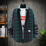 Plaid shirt Men long Sleeve Shirt Casual Social Slim Shirt male Cotton Mens Dress Shirts 4XL 5XL Legible aidase-shop