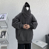 New Men Gothic Hoodies Fleece Cowl Design Streetwear Fashion Hip Hop Hooded Pullovers Harajuku Male Sweatshirts aidase-shop