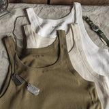 Bronson WWII Tank Top A Type Sleeveless Undershirt Cotton Tee Stretch Slim Fit aidase-shop