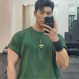 Summer Men New Fashion Casual Cotton Print t shirt Men Gyms Fitness Short sleeve T-shirt Male Bodybuilding Workout Tees Tops aidase-shop