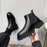 Autumn New Chelsea Boots for Men Black Boots Platform Shoes Fashion Ankle Boots Winter Slip on Men Shoes New Botines Mujer aidase-shop