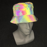 Aidase Colorful Reflective Fisherman Hat Men/Women Nest Print Streetwear Bucket Hat Caps Harajuku Hip Hop Night Running Unisex Cap Men aidase-shop