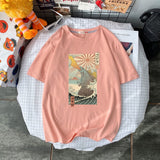 Summer short-sleeved t shirt Harajuku large size casual ulzzang Retro loose man's T-shirt cartoon Streetwear tees T-shirt tops aidase-shop