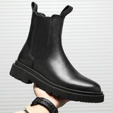 Autumn New Chelsea Boots for Men Black Boots Platform Shoes Fashion Ankle Boots Winter Slip on Men Shoes New Botines Mujer aidase-shop