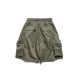 Multi-Pocket Cargo Shorts Mens  Summer Safari Style Solid Color Knee-length Shorts Casual Loose Half Pants Men aidase-shop