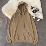 Korean Men's Solid Color Sweatshirt Hoodies Casual Hooded Pullovers Hoodie Warm Male Loose Man Clothing 3XL aidase-shop