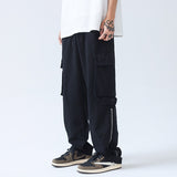 Black/Beige Cargo Pants Men Fashion Pocket Casual Pants Mens Japanese Streetwear Loose Hip Hop Straight Pants Mens Trousers aidase-shop