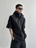 Cargo Pants Sets Vest Hooded Summer 2 Piece Outfit Japanese Sleeveless Suit Male Korean Streetwear Hip Hop Plus Size 5XL aidase-shop