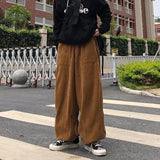 Brown Black Corduroy Pants Men Fashion Retro Oversized Casual Pants Men Streetwear Loose Hip-hop Wide-leg Pants Mens Trousers aidase-shop